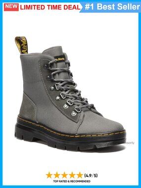 Dr. Martens Combs Suede Combat Boots Ankle-High Cemented